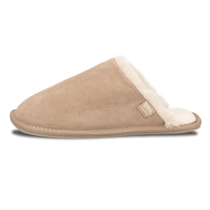 Isotoner® Ladies Real Suede Mule With Water Repellency Sand Extra Image 3